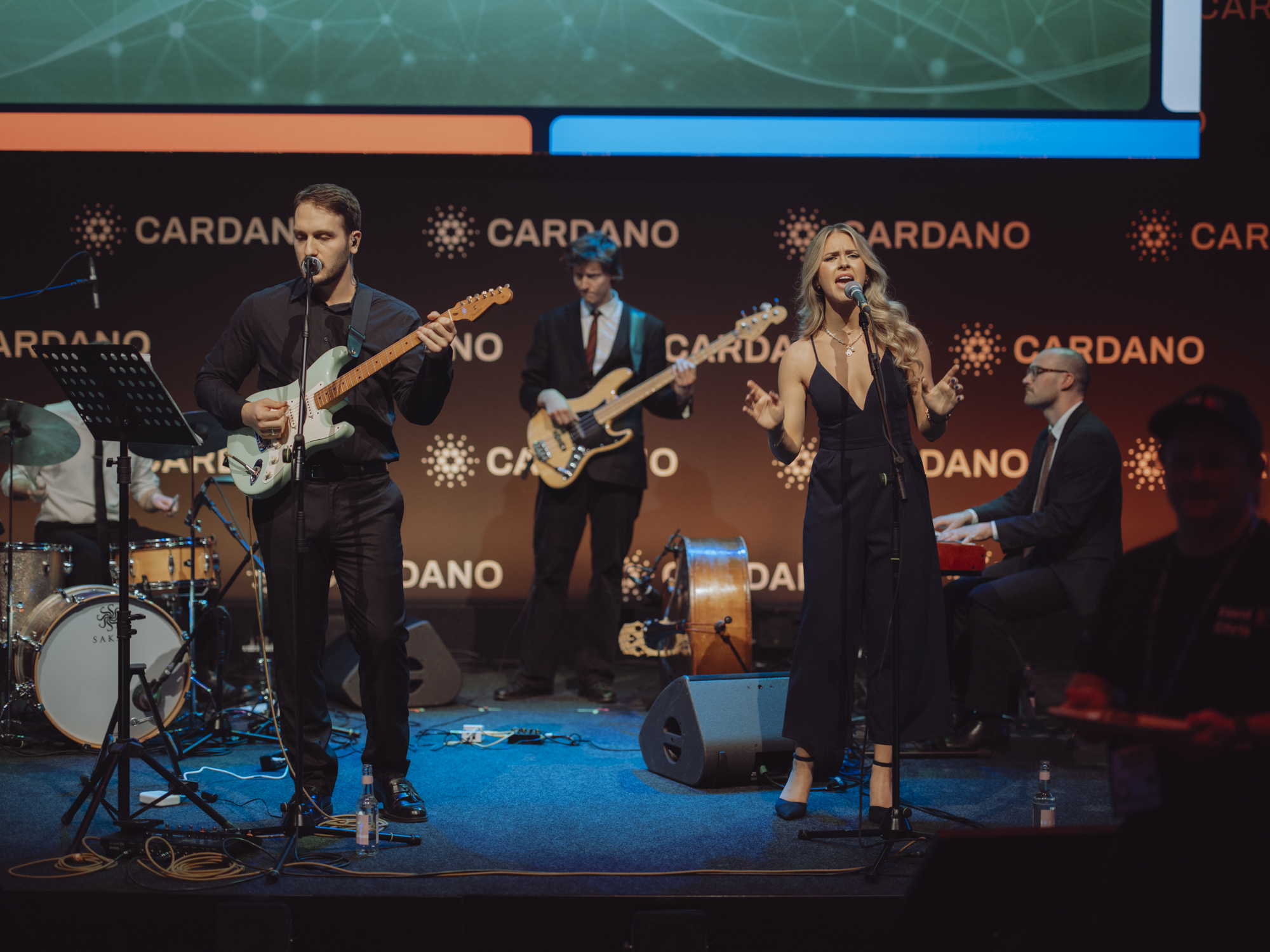 Mie performing at The Gasometer for the Cardano Summit, Berlin, Germany.